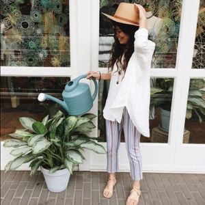 Free People striped crop linen pants size 0